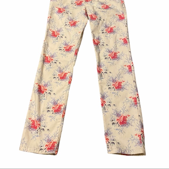 Girls Denim Floral Jeans Size 7R - Picture 2 of 4